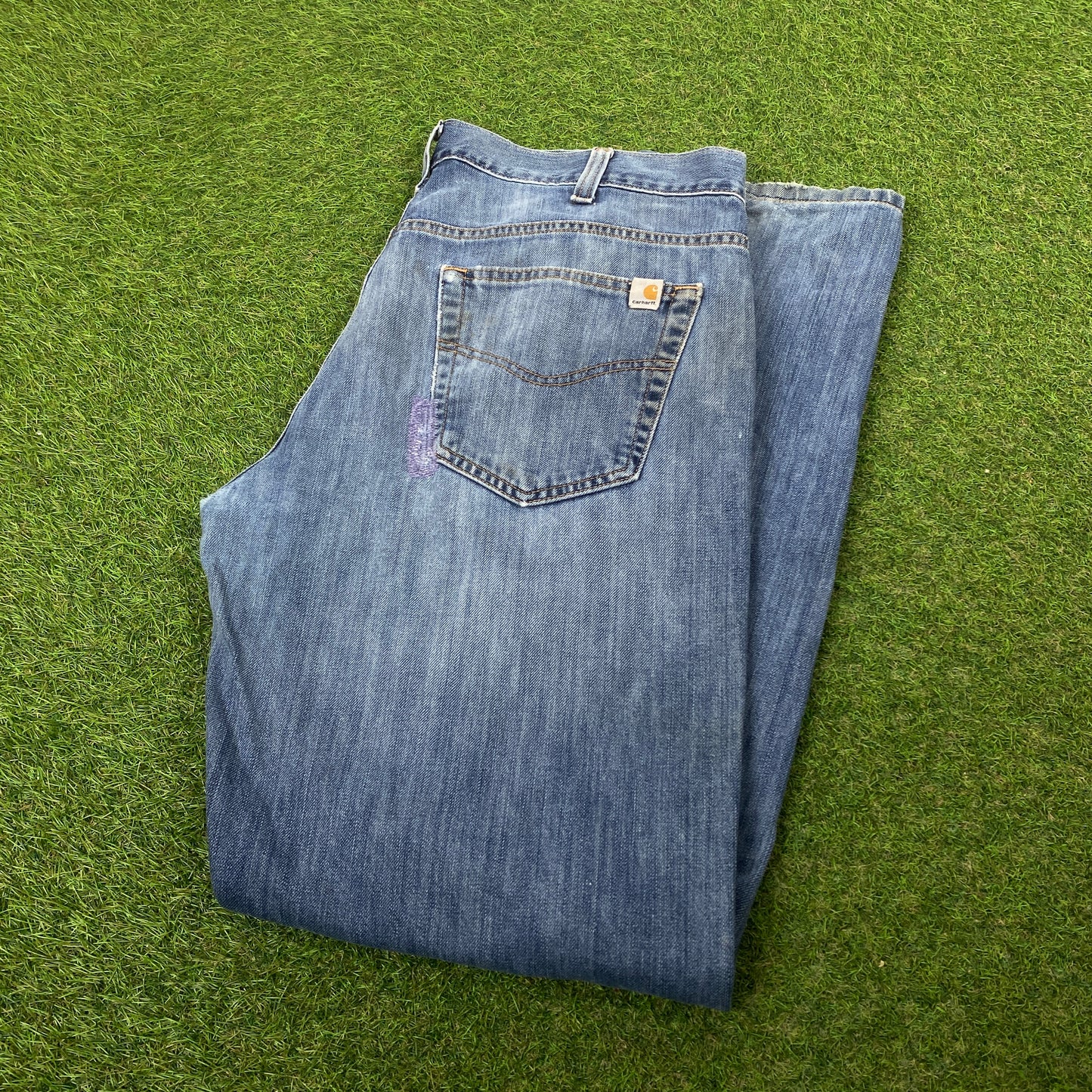 Retro Carhartt Denim Jeans Trousers Joggers Blue XL