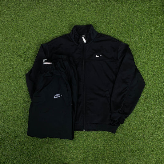 00s Nike Tracksuit Jacket + Joggers Set Black XS