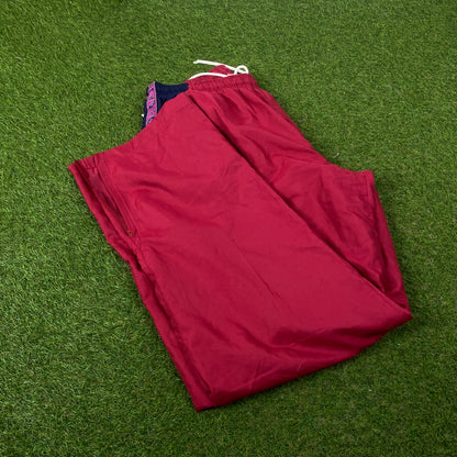 00s Asics Piping Joggers Red Large