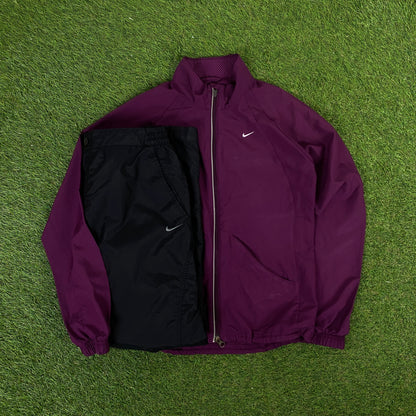 00s Nike Piping Jacket + Joggers Set Purple XS