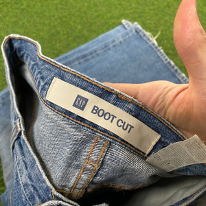 Retro Gap Boot Cut Jeans Joggers Blue Medium