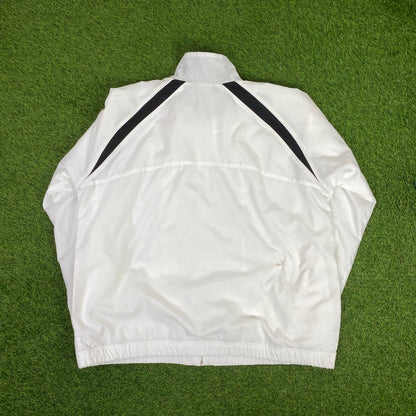 00s Nike Piping Tracksuit Set Jacket + Joggers White XL