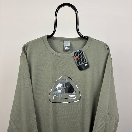 00s Nike ACG Long Sleeve T-Shirt Green XL