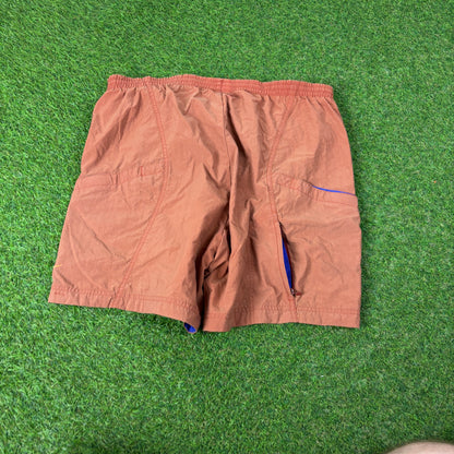 90s Nike ACG Multi Pocket Shorts Orange Medium