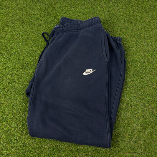 00s Nike Wide Leg Cotton Joggers Blue Large