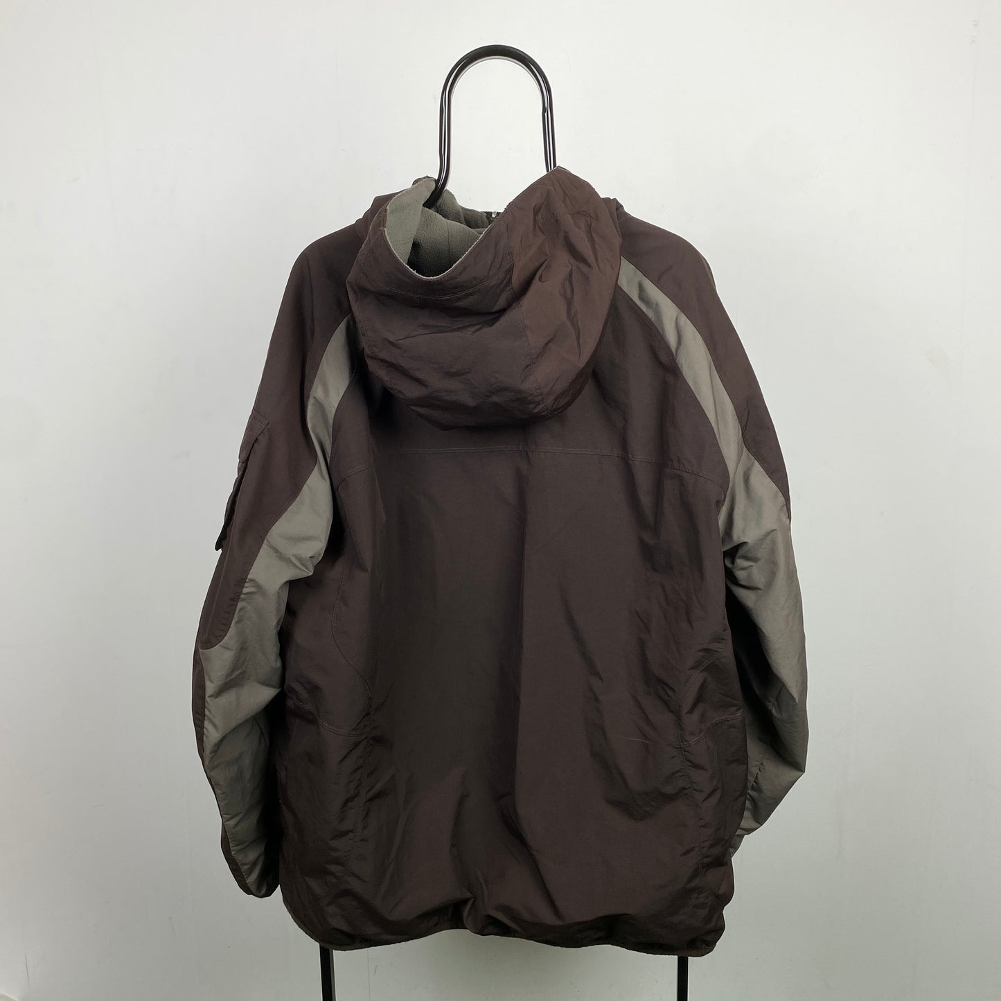 90s Nike Reversible Fleece Coat Jacket Brown XL