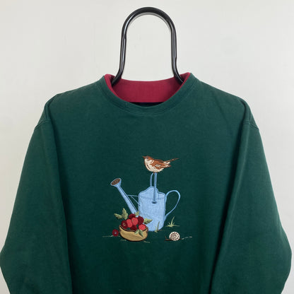 Retro Tulchan Bird Sweatshirt Green Small