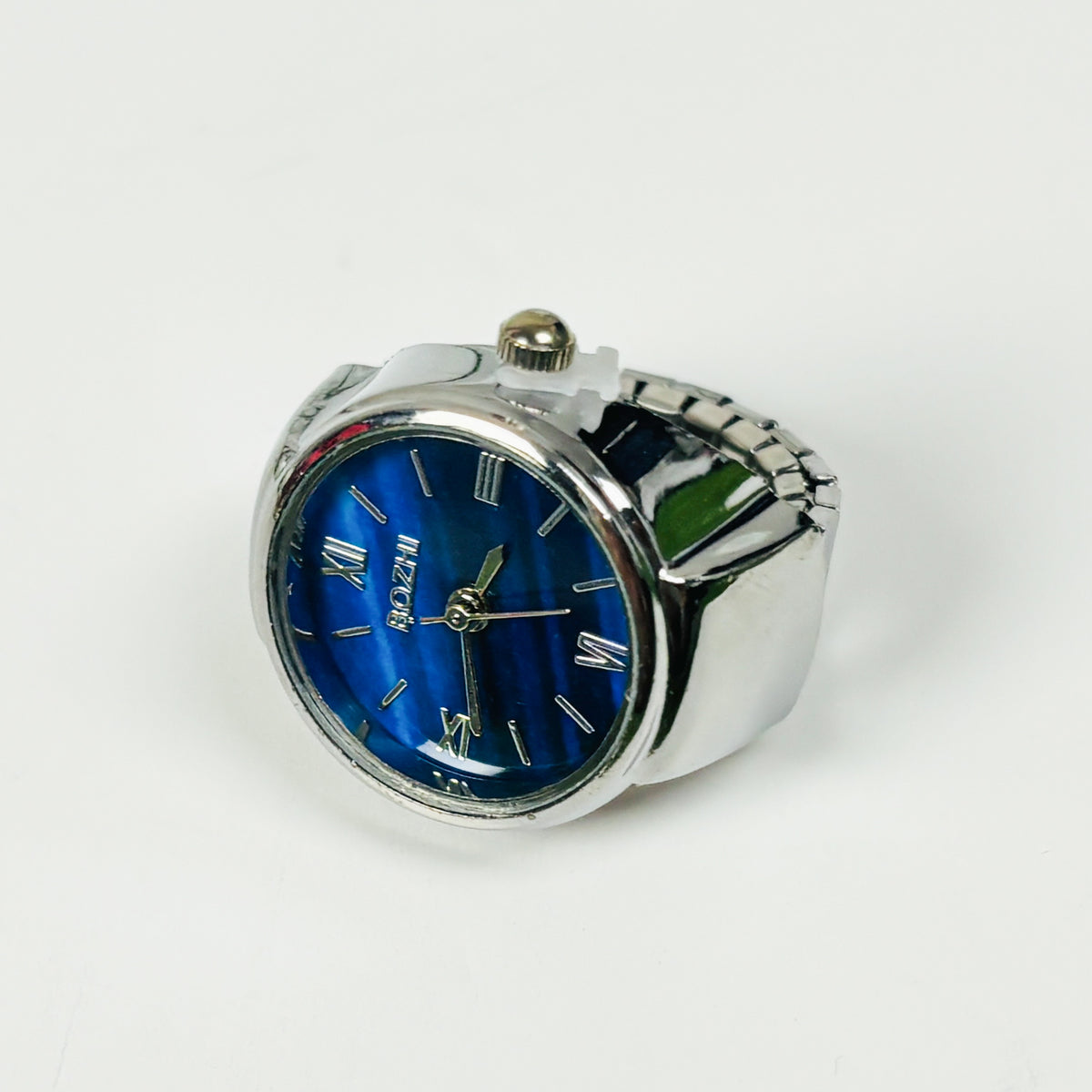 Vintage Watch Ring Sapphire Blue