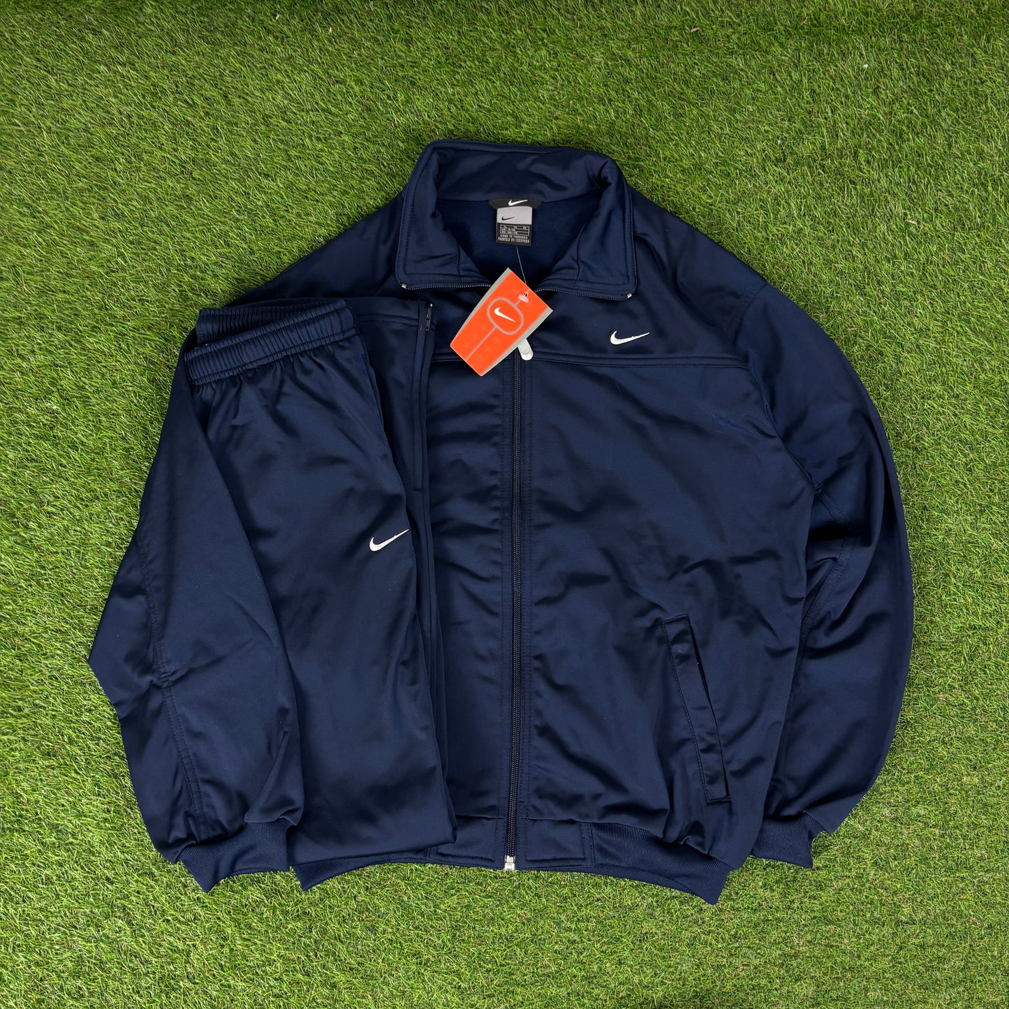 00s Nike Windbreaker Jacket + Joggers Set Blue Small