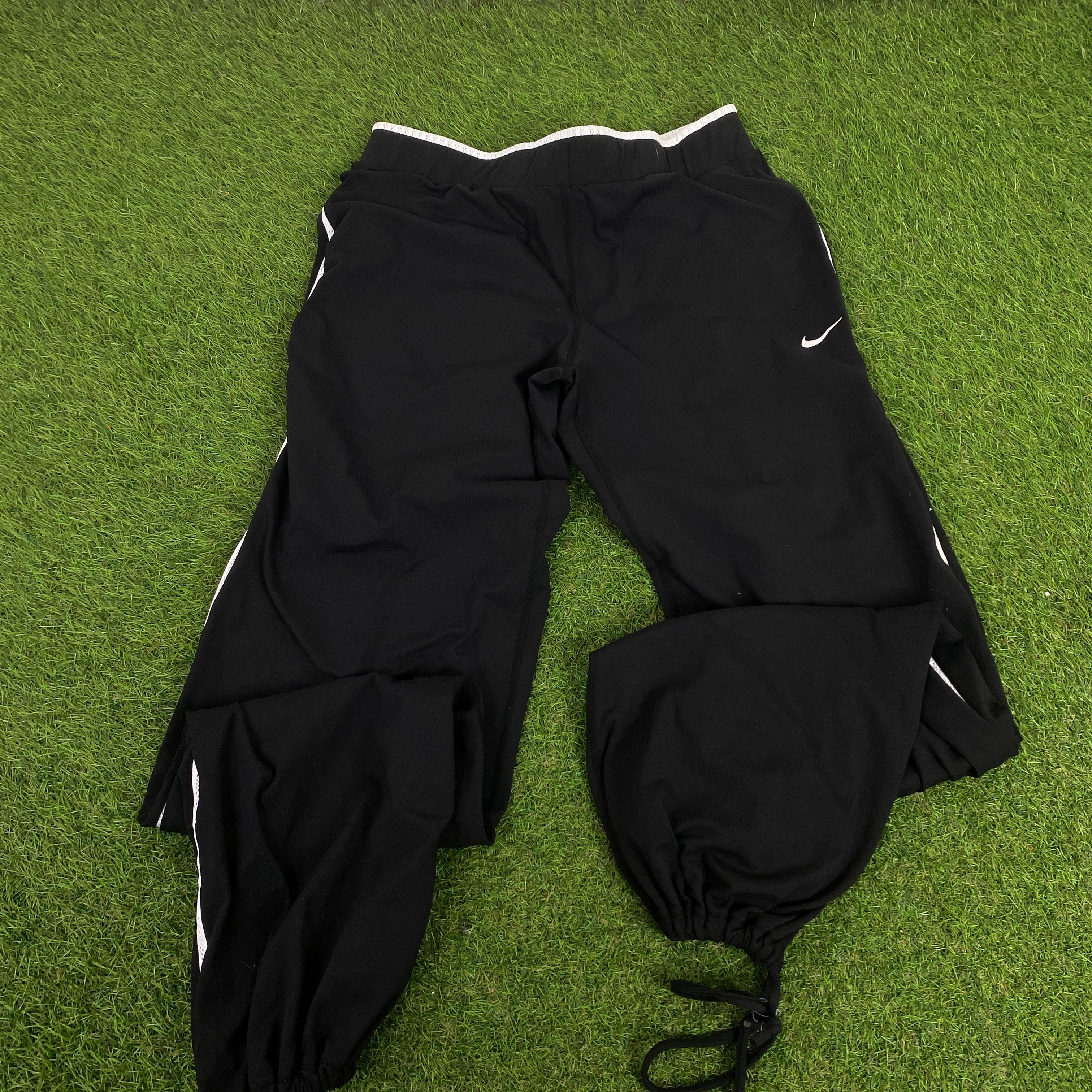 00s Nike Piping Tracksuit Jacket + Joggers Set Black XS