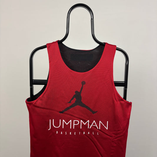 90s Nike Jordan Reversible Vest T-Shirt Red Black Small