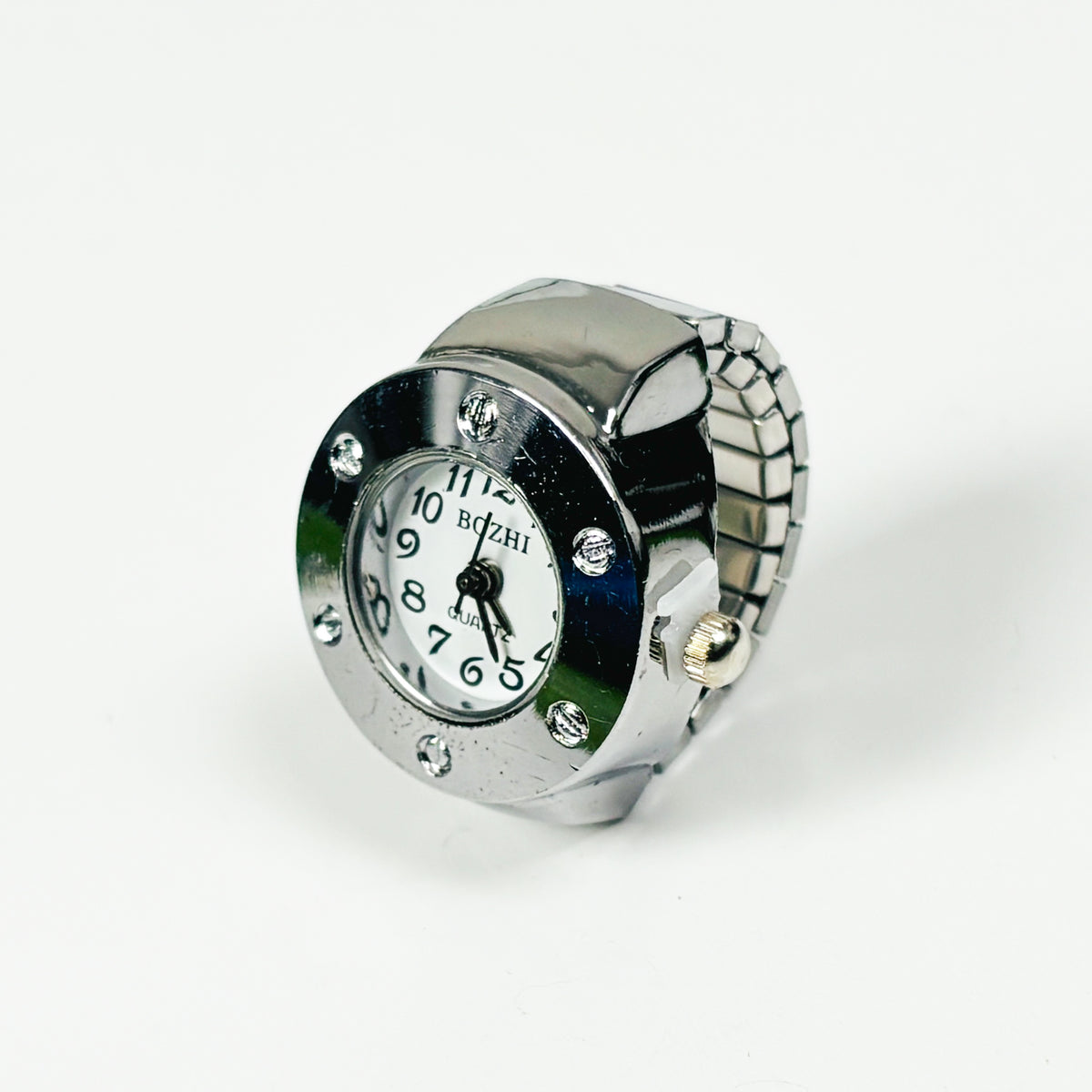 Vintage Dial Watch Ring White