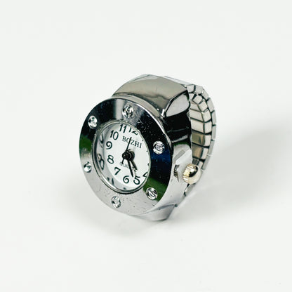 Vintage Dial Watch Ring White