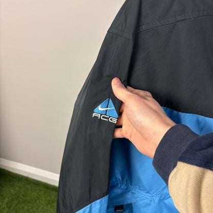 90s Nike ACG Packable Windbreaker Jacket Blue Medium