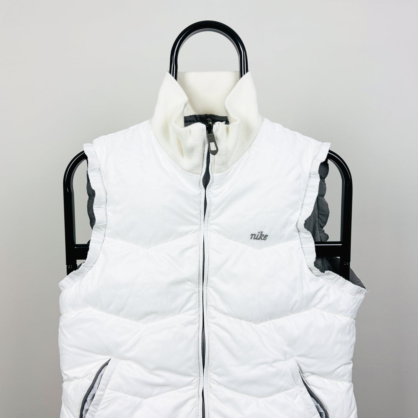 00s Nike Reversible Puffer Gilet Jacket White Medium