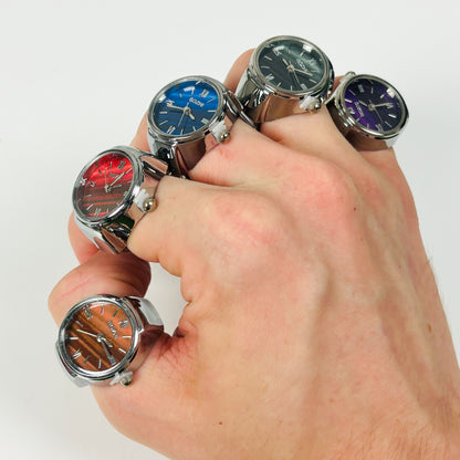 Vintage Watch Ring Sapphire Blue