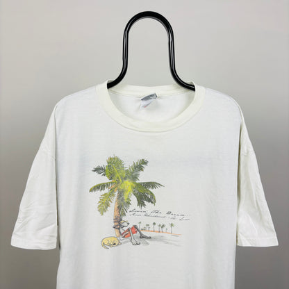 90s Palm Tree T-Shirt White XXL
