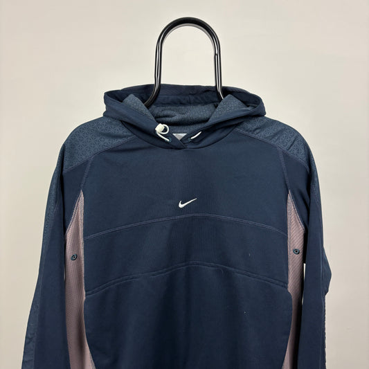 00s Nike Center Swoosh Hoodie Blue Medium