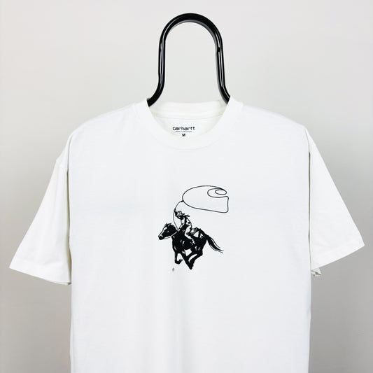 00s Carhartt Cowboy T-Shirt White Medium