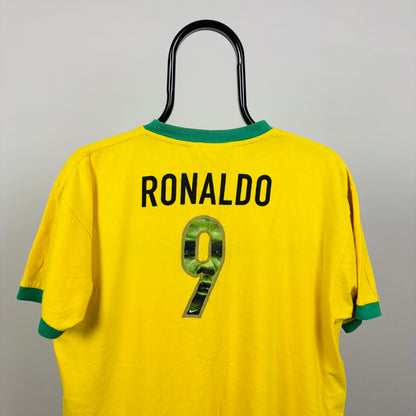 90s Nike Brazil T-Shirt Yellow Small