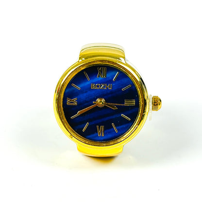 Retro Watch Ring Gold Midnight Blue