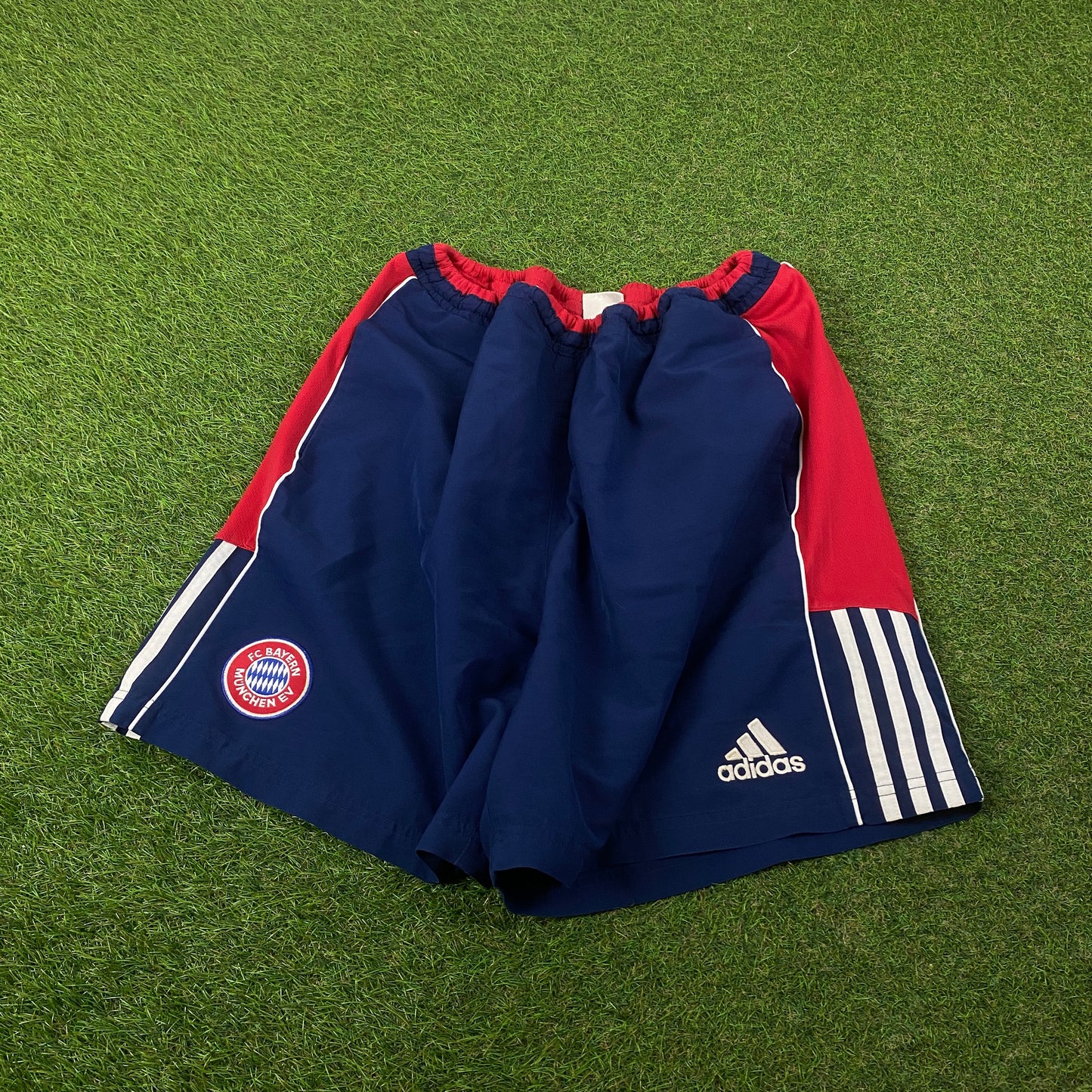 90s Adidas Bayern Munich Football Shorts Blue XL