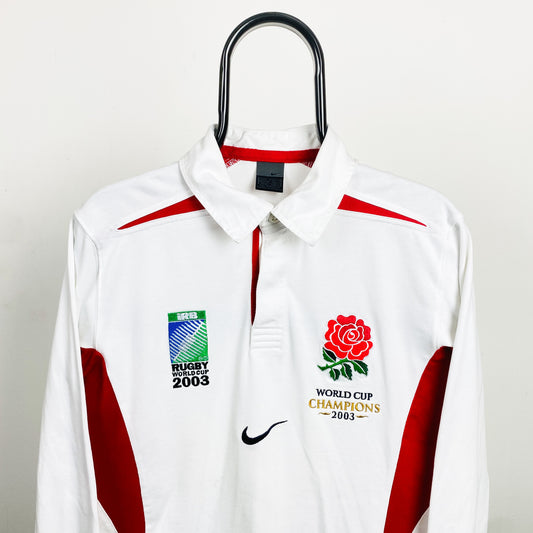 2003 Nike England Rugby Shirt T-Shirt White Medium