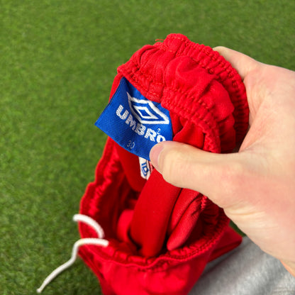 00s Umbro Football Shorts Red Small