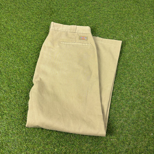 00s Dickies Workwear Trousers Joggers Brown Medium 34x32