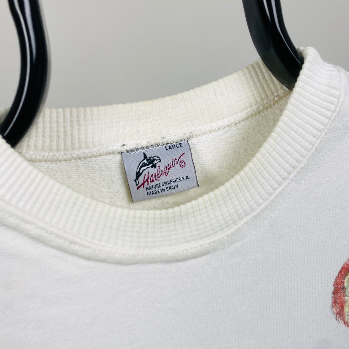 90s Birds Sweatshirt White Large