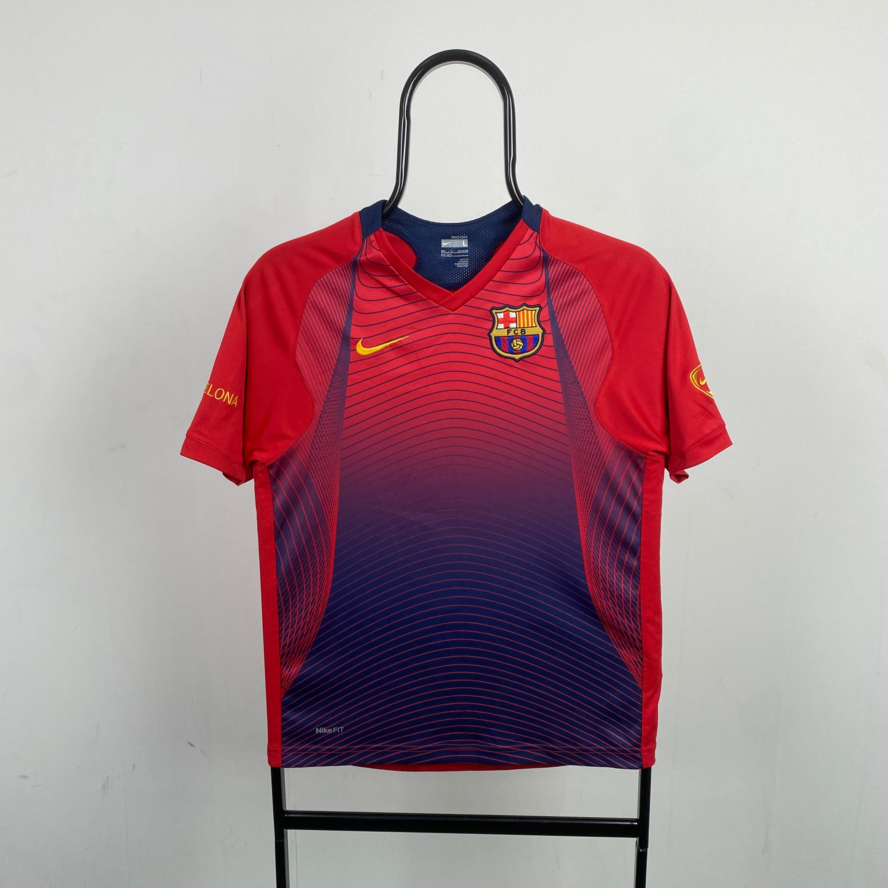 00s Nike Barcelona Football Shirt T-Shirt Red XS