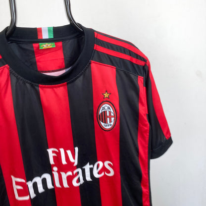 Retro AC Milan Fan Shirt Football Shirt T-Shirt Red XL