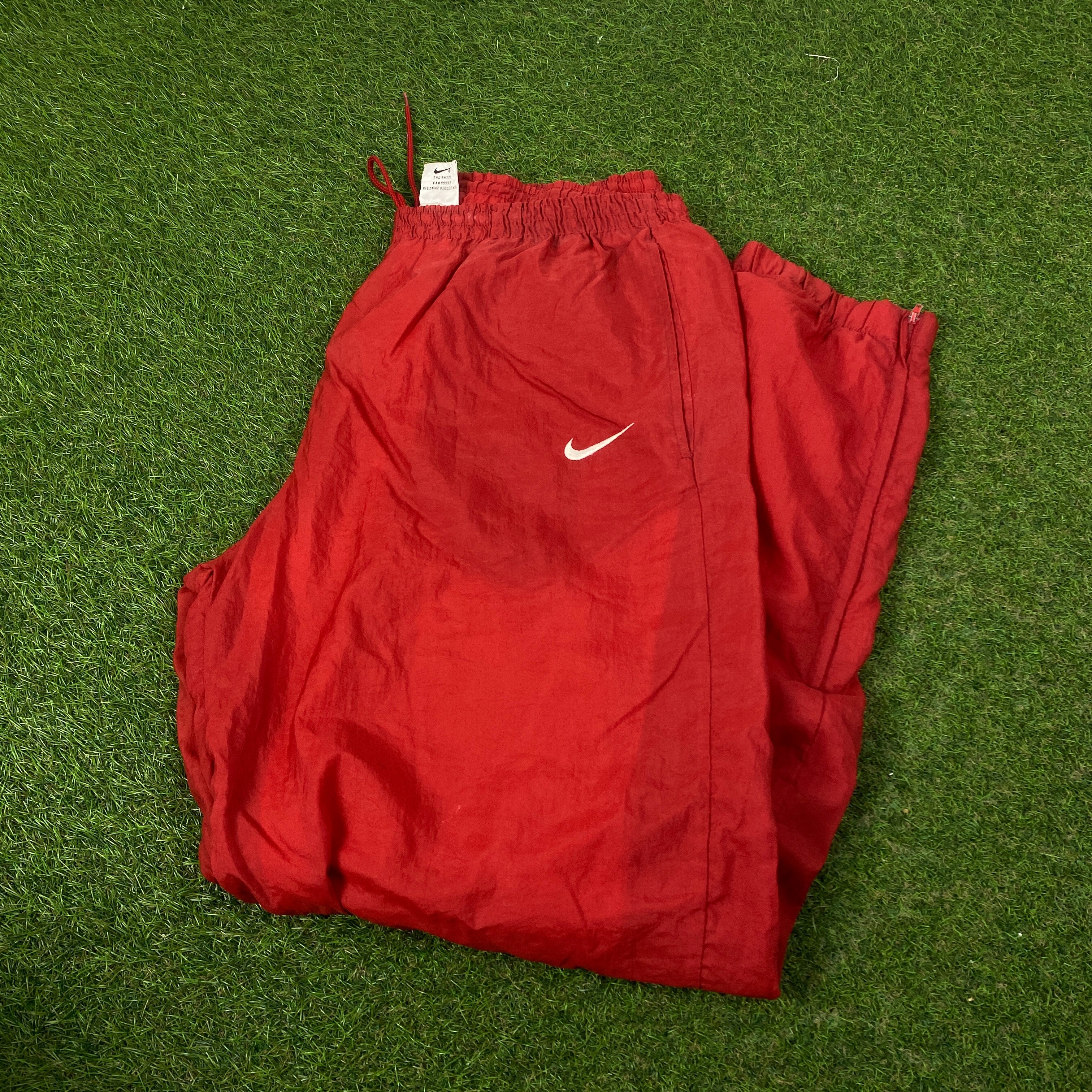 red nike windbreaker pants
