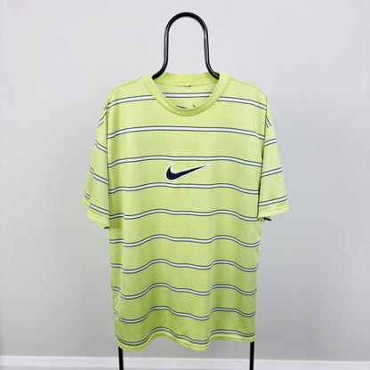 90s Nike Striped T-Shirt Yellow XL