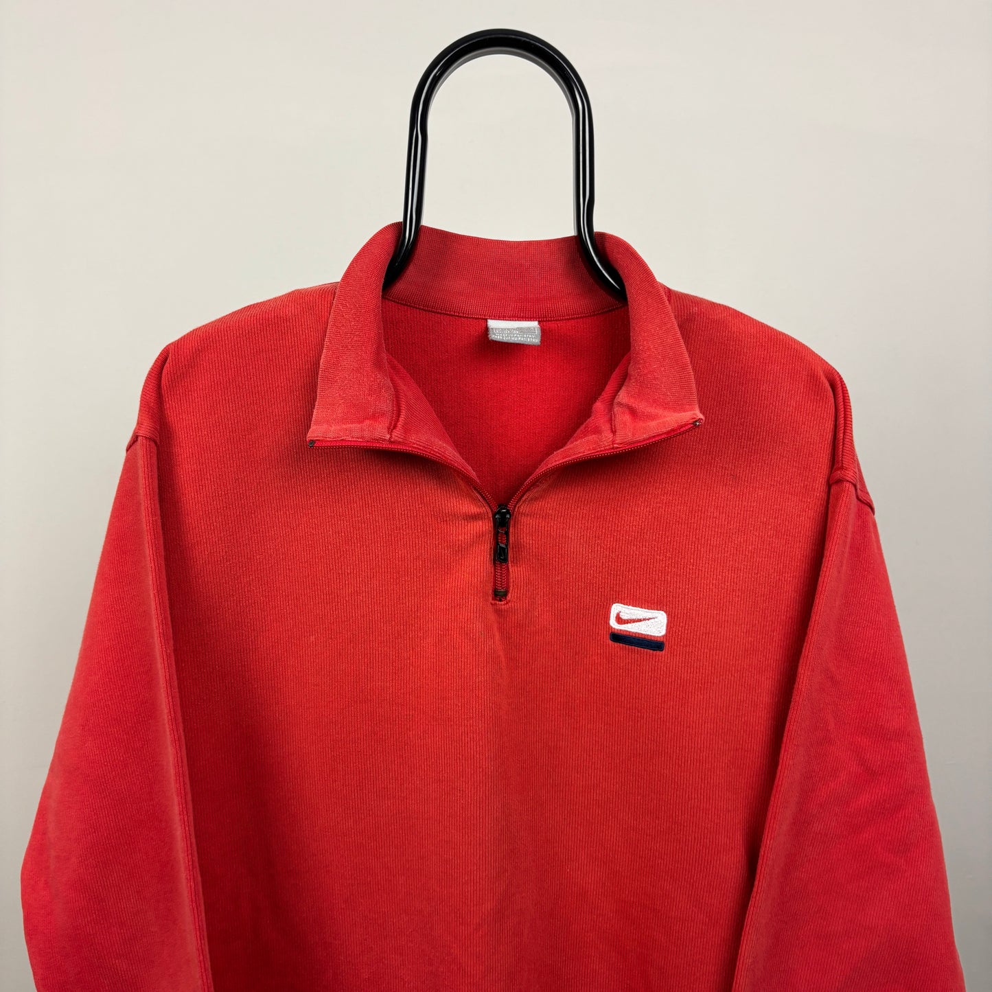 90s Nike 1/4 Zip Sweatshirt Red XS