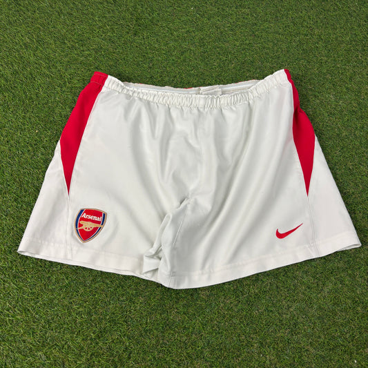 00s Nike Arsenal T90 Football Shorts White XL