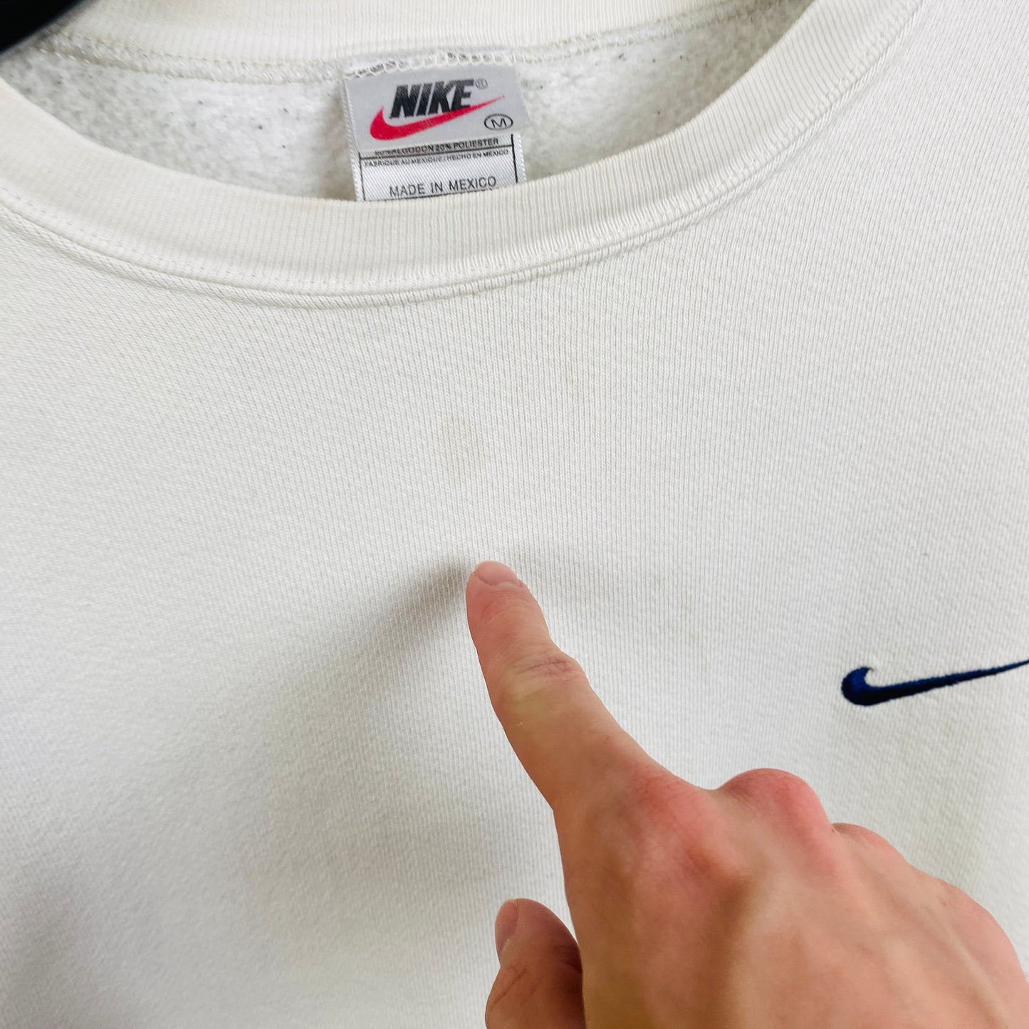 90s Nike Sweatshirt White Medium
