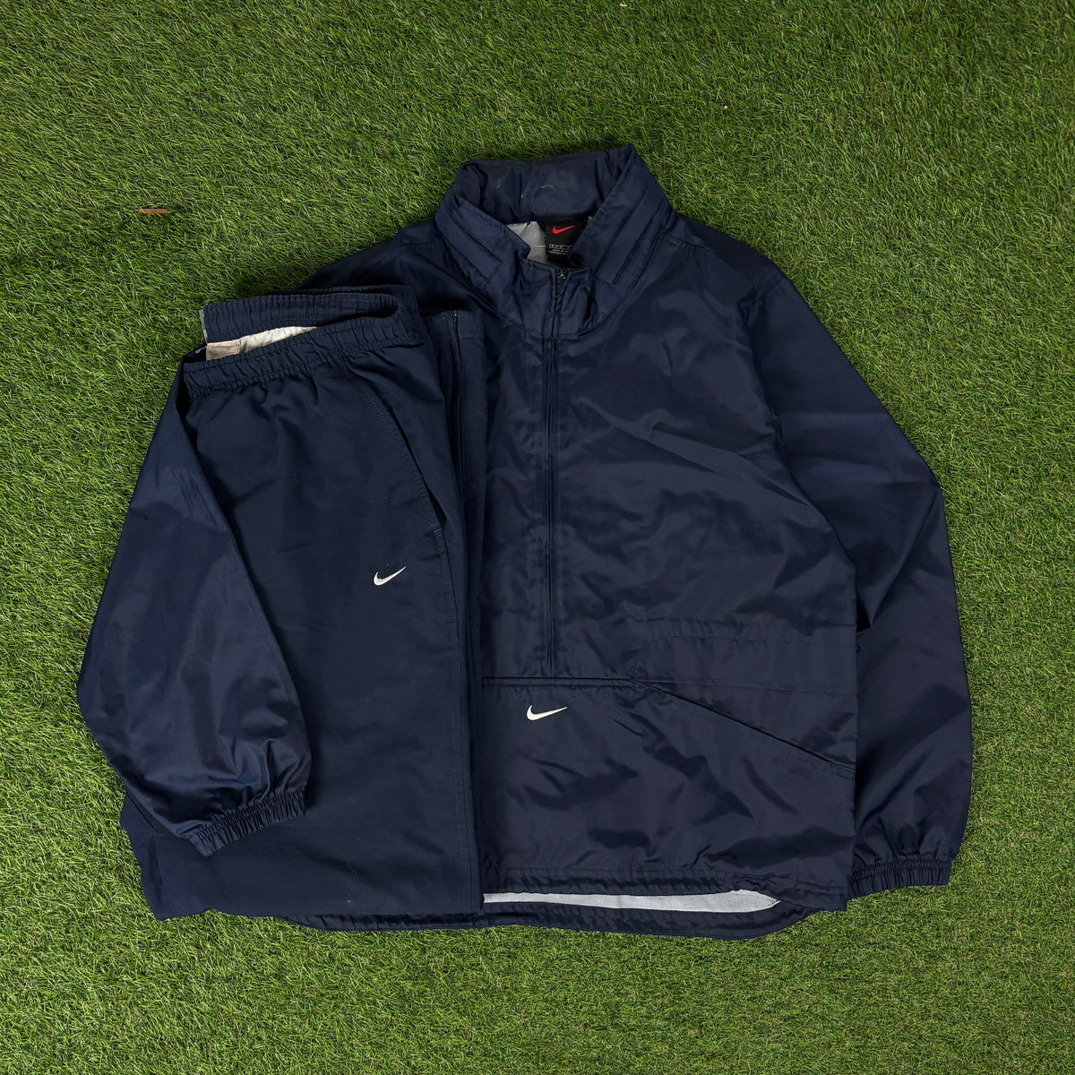 00s Nike Windbreaker Jacket + Joggers Set Blue Small