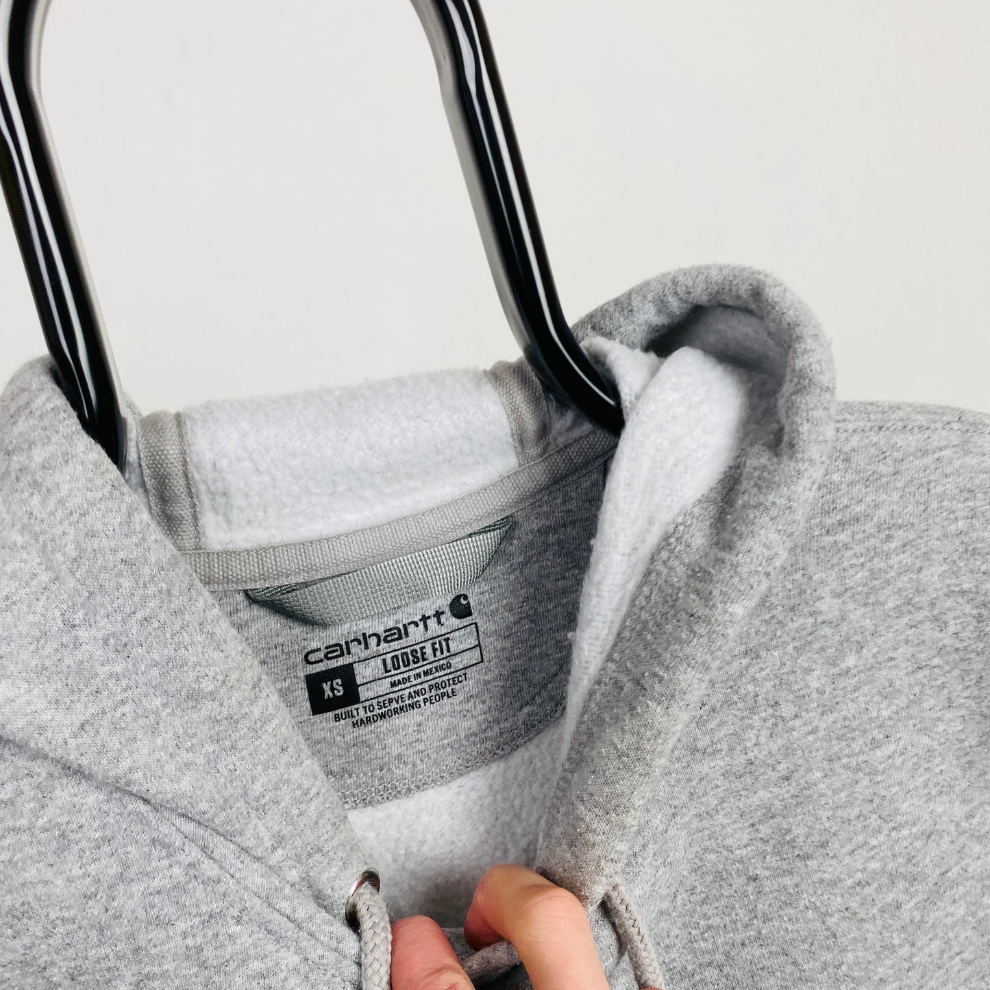 Retro Carhartt Heavyweight Hoodie Grey XS