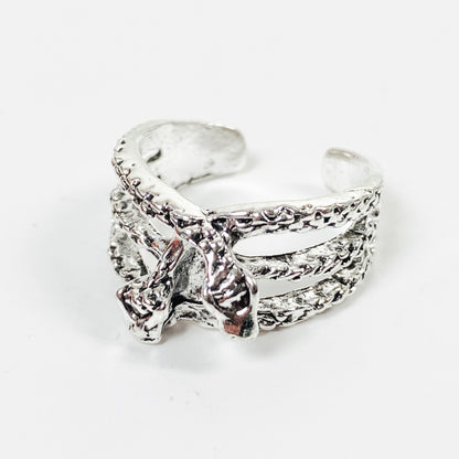 Retro Adjustable Twin Snake Ring Silver