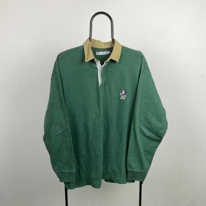 Retro 90s Mickey Mouse Golf Sweatshirt Green XL