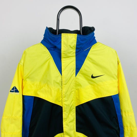 90s Nike ACG Packable Windbreaker Jacket Yellow Small