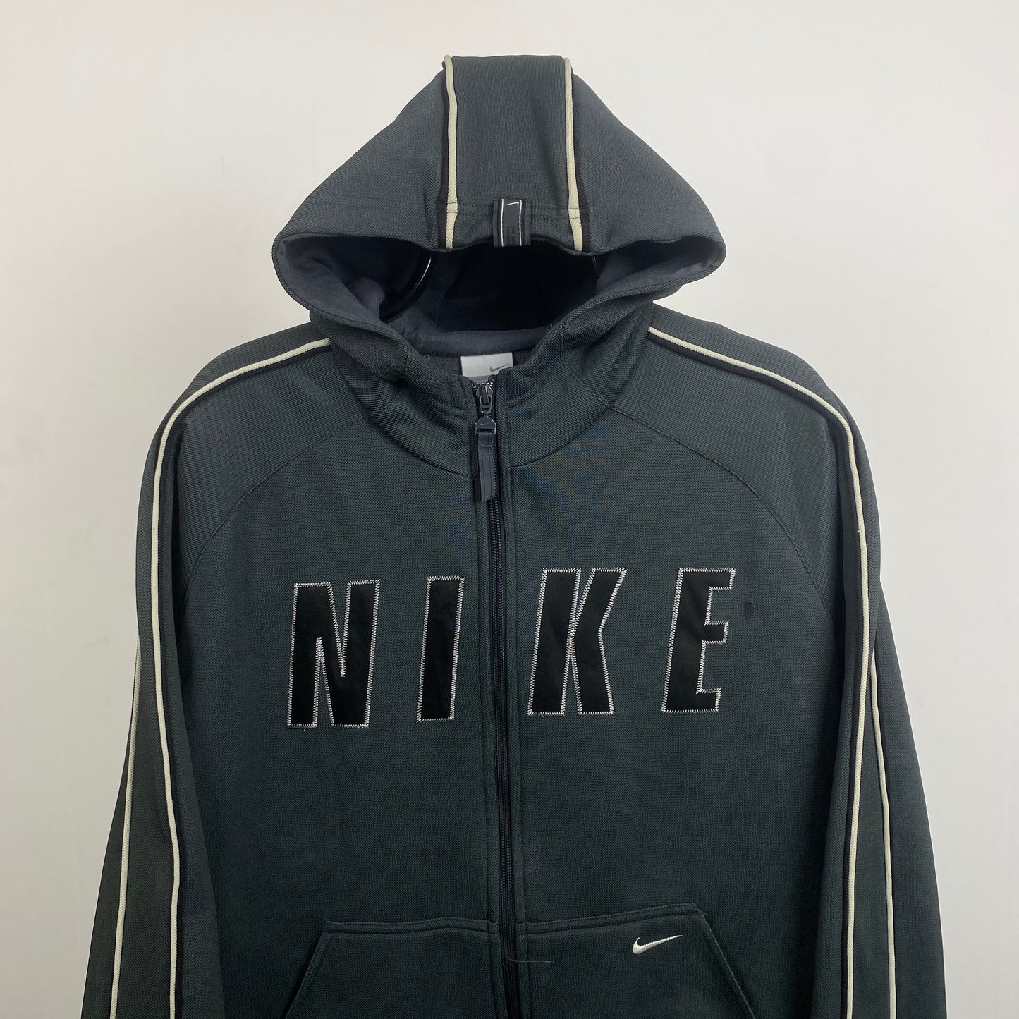 00s Nike Zip Hoodie Grey Medium