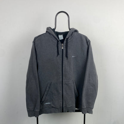 00s Nike Air Max Contrast Stitch Zip Hoodie Grey Medium