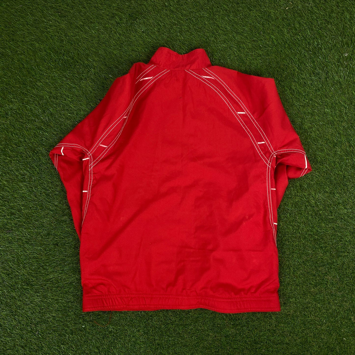 00s Nike Piping Tracksuit Jacket + Joggers Set Red Large