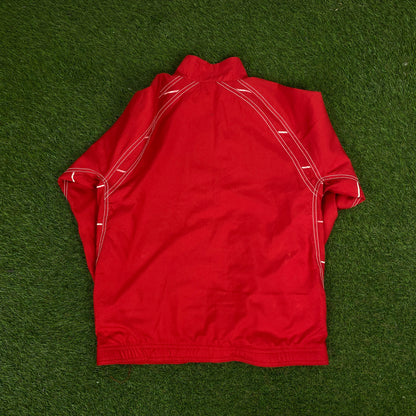 00s Nike Piping Tracksuit Jacket + Joggers Set Red Large