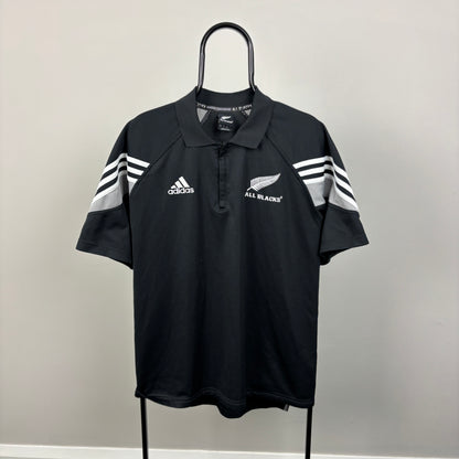 00s Adidas New Zealand All Blacks Rugby T-Shirt Black Small