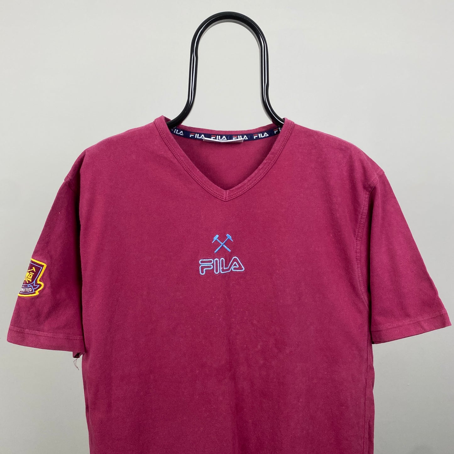 00s Fila West Ham T-Shirt Red Medium