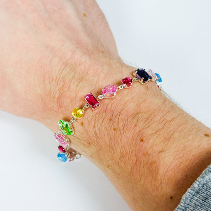 Vintage Gemstone Bracelet .925 Silver