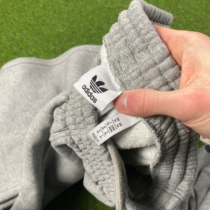 00s Adidas Wide Leg Cotton Joggers Grey Medium